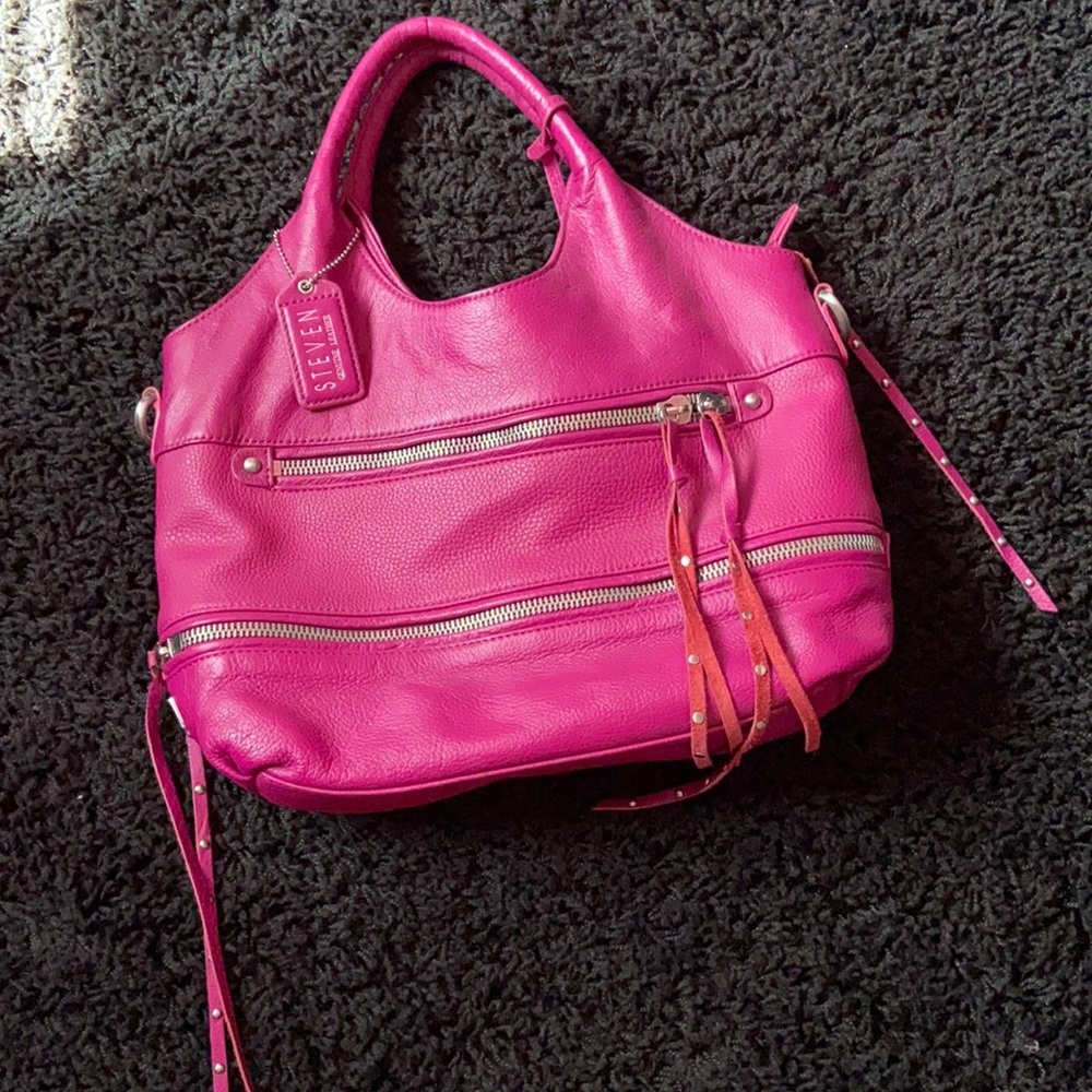 Magenta leather Steve Madden bag